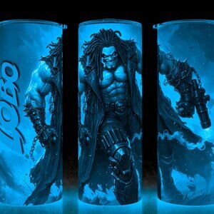 Glow in the Dark Lobo Comic Book Villain in Wasteland Cup Mug Tumbler 20oz